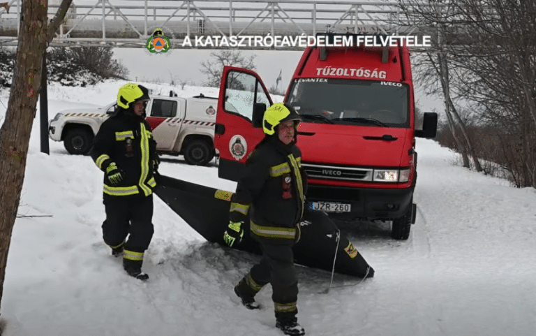 kutya mentésére érkezett tűzoltók