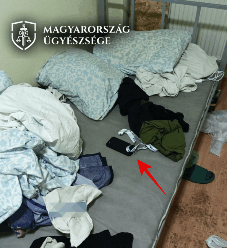 az ágyon megtalált mobiltelefon