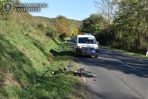 a sértett kerékpárja a baleset után