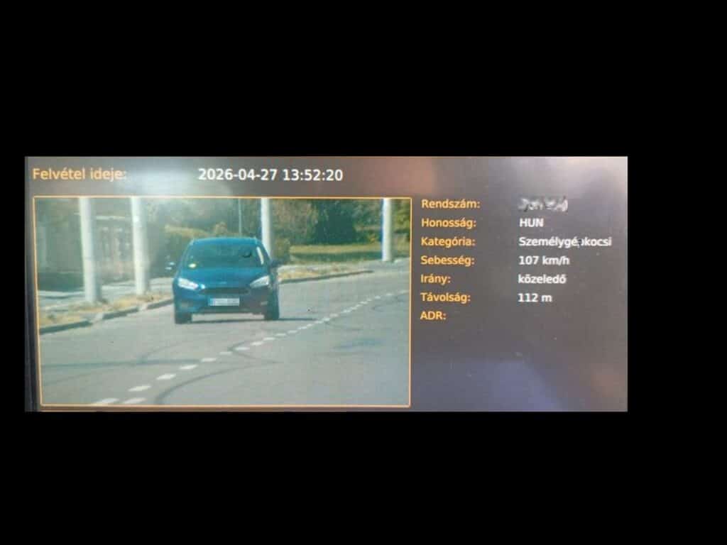 107-tel repesztett egy autós Salgótarjánban