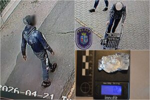 a támadó, a sértett, és a lefoglalt kábítószer