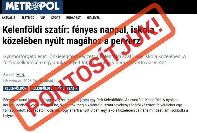 Régi ügyet tálalt friss szenzációként a Metropol: a rendőrség szerint a kelenföldi szatírt már egy hete lecsukták