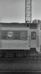 a train on the railway tracks