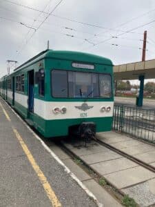 a train on the railway tracks