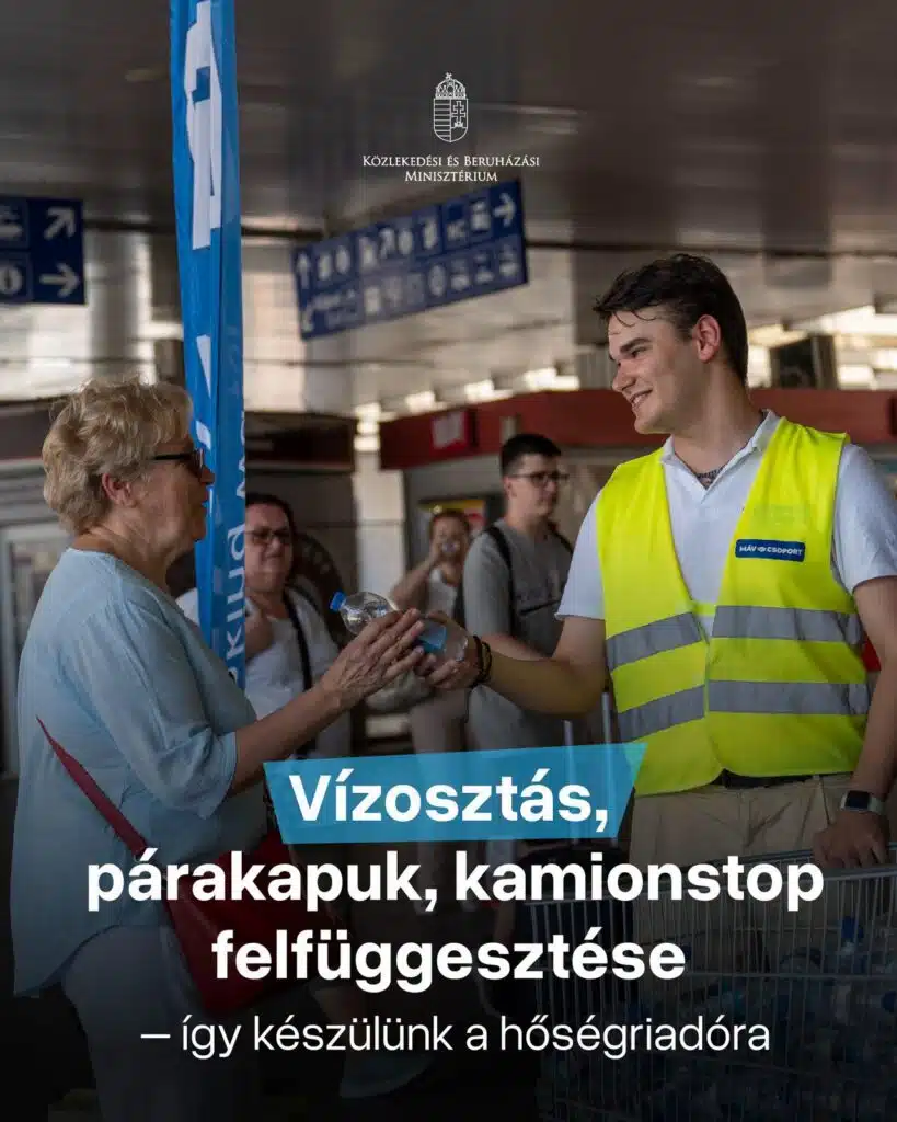 Harmadfokú hőségriadó lép életbe: ingyen vizet osztanak a pályaudvarokon