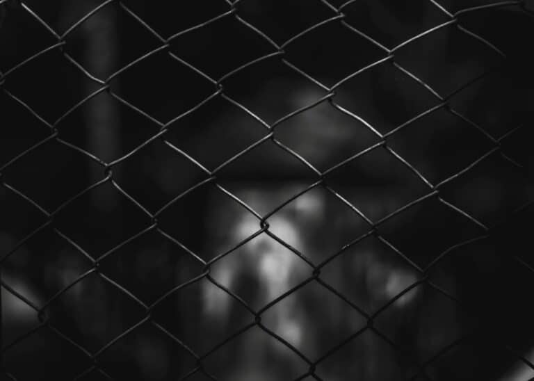 grayscale photo of chain link