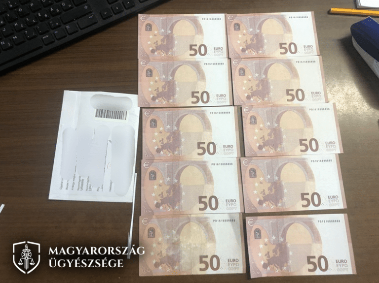 hamis 50 euros címletű bankjegyek