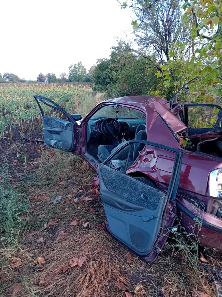 Fának csapódott egy autó a 442-es főúton Rákóczifalvánál