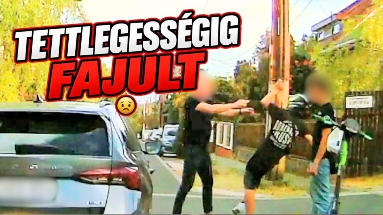Megragadta a fiatal rolleres nyakát a dühös Skodás egy elsőbbségi vita közben