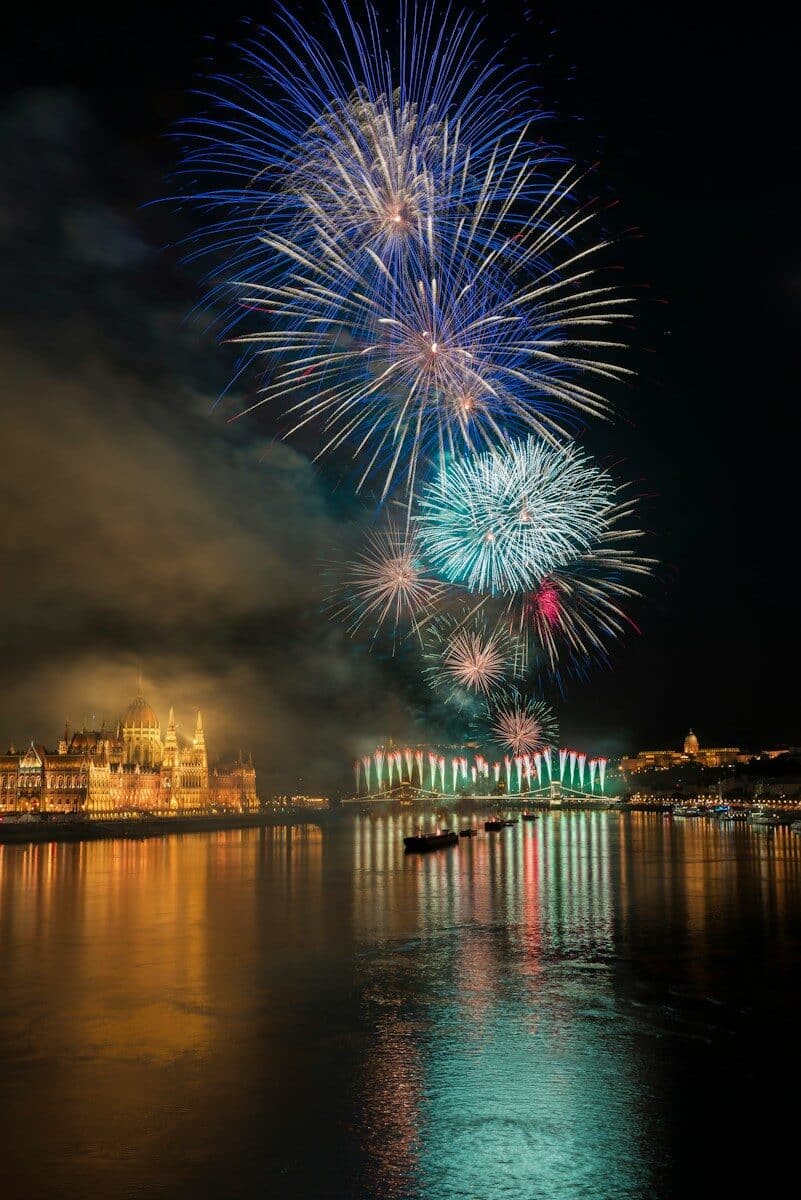 photo of fireworks above body of water